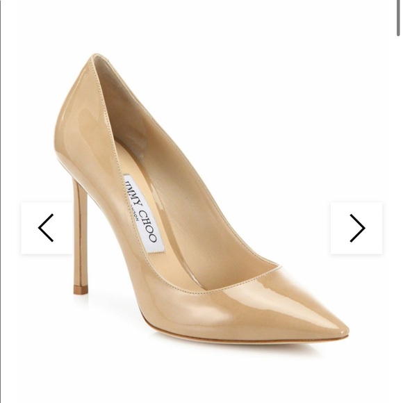 JIMMY CHOO Romy Patent Leather Point Toe Pumps size 38